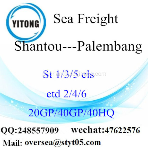 Shantou Porto Mar transporte de mercadorias para Palembang